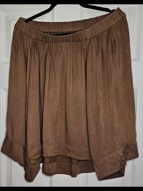 One Teaspoon Luxe Brown Top. Off Shoulder. Wide Sleeves. Oversized. Fits S To L